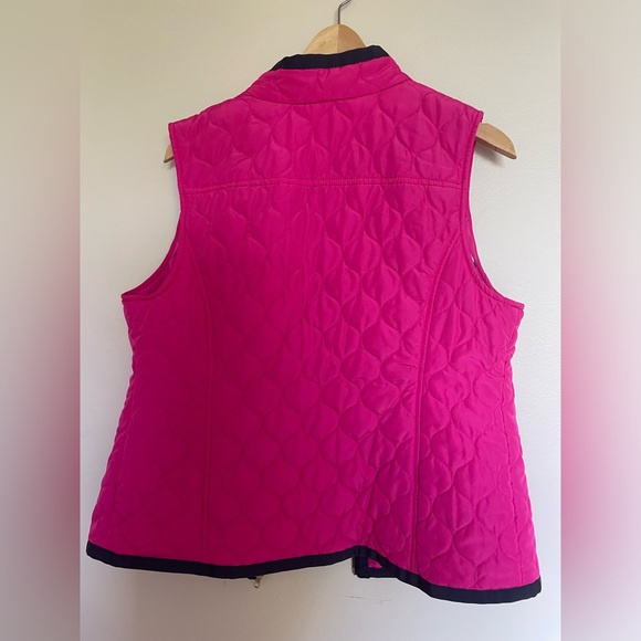 Crown & Ivy Pink Quilted Puffer Vest Elephant Lining Size Large - Picture 4 of 8